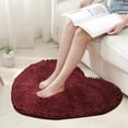 thumbnail image 1 of Heart Shaped Rug, Decorative Floor Mat, Non-Slip Washable Doormat, Chenille Polyester, 16x20 inches, Pink/Red, Valentine's Day Decor, Bathroom, Living Room, Entrance Carpet, Machine Washable, 1 of 7