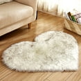 thumbnail image 1 of Heart Shaped Rug, Faux Fur Rug Fluffy Door Mat for Home Bedroom Room Decor, 40*50CM, Beige, 1 of 4