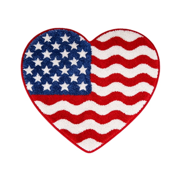 Heart Shaped Rugs Bath Mat Non Slip for Bedroom Bathroom Room Decor 17"x17"