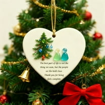 Heart-Shaped Sea Glass Christmas Ornament - 2D Design, Best Friend Holiday Gift, Festive Home Decor, Unique Sea Glass Craft, C, 3.15in/8cm