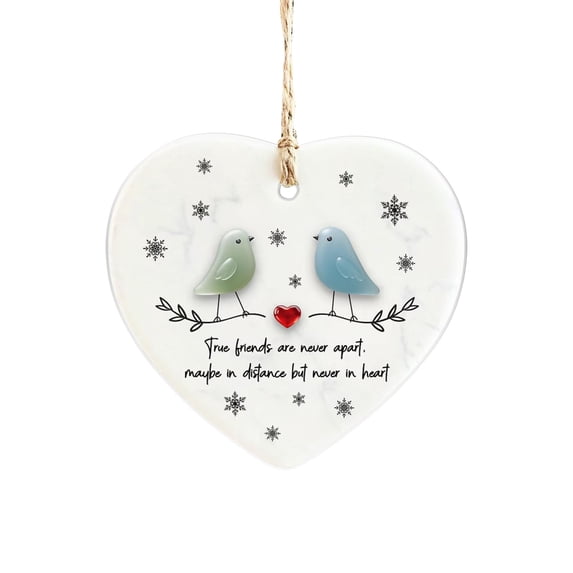 Heart Shaped Sea Glass Friendship, 2D Acrylic Heart-Shaped Sea Glass Friendship Decoration - Handcrafted Ocean-Inspired Keepsake, Tree Hanging Design - For Friends, Sisters,