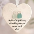 thumbnail image 1 of Heart-Shaped Sea Glass Friendship Decor - 2D Acrylic Friendship Heart Ornament Beach Glass Art, Decorative Sea Glass Friendship Heart Keepsake for Friend Sister Window, 1 of 5