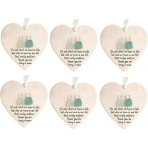 Heart-Shaped Sea Glass Friendship Decor,Friendship Heart Ornament,Decorated with Inspirational Quotes, a Meaningful Gift for Friends, Home Decor,6pcs
