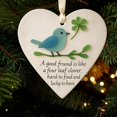 thumbnail image 1 of Heart-Shaped Sea Glass Friendship Decor,Good Friend Like A Four Leaf Clover Hearts Keepsake,Sea Glass Art Decor for Best Friends,Friendships Hearts Ornament for Christmas Tree Hanging Ornaments(1pcs), 1 of 8