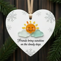 Heart-Shaped Sea Glass Friendship Decor - Keepsake Ornament for Christmas Tree Hanging Ornaments, Symbolic Friendship Gift, Smooth Sea Glass Material, Home Decor & Gifting, Festive Accent, H, 1pcs