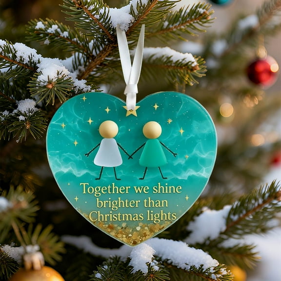 Heart-Shaped Sea Glass Friendship Decor Ornaments - Timeless Friendship Heart Keepsake - Christmas Pendant for Christmas Tree Hanging Ornaments, Sea Glass Art for Best Friends