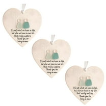 Heart-Shaped Sea Glass Friendship Decor,Timeless Friendship Heart Keepsake, Friendships Hearts Ornament for Christmas Tree Hanging Ornaments, Sea Glass Art for Best Friends (3pcs)