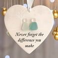 thumbnail image 1 of Heart-Shaped Sea Glass Friendship Decor, Timeless Friendship Heart Keepsake with Inspirational Quotes, Friendship Heart Ornament, Meaningful Christmas Gift for Friends, 1 of 8