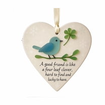 Heart Shaped Sea Glass Friendship Ornament Approx 3 Inches For Home Decoration Shelf Desk Display Gift For Friends Coastal Beach Theme Decor