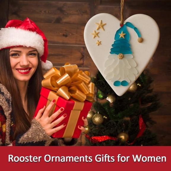 Heart Shaped Sea Glass Gnome Ornament, Handmade Hanging Decor with Rope for Home, Handmade Sea Glass Gnome Decor, Sea Glass Gnome Heart Ornament, Handmade Hanging Decor for Home & Beach Enthusiasts