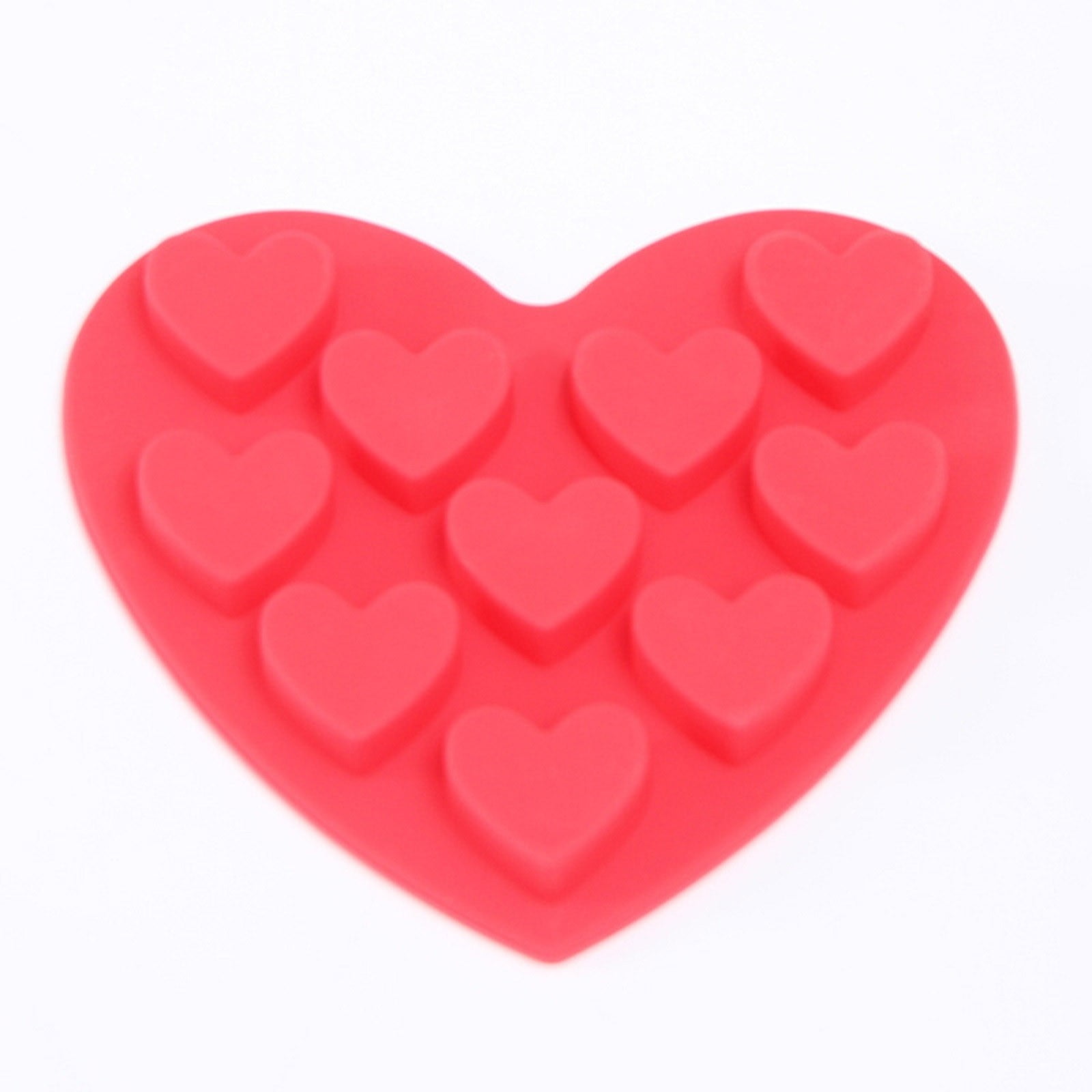 Heart Shaped Silicone Chocolate Molds Candy DIY Baking Trays 10 Cavity