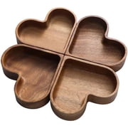 Heart Shaped Snack Plates Stackable Dessert Trays Fruit Plate Serving Tray Candy Dishes Decorative Wooden Pallets for Sweets