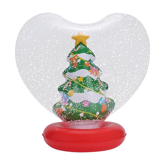 Heart-Shaped Snowman Glitter Dome – Festive Winter Holiday Decoration with Red Base, Perfect Christmas Gift for Home, Office, or Classroom Display