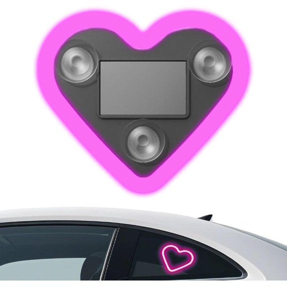 Heart Shaped Solar Powered LED Ambient Light Wireless Decorative Lamp For Car Triangle Window Indoor Outdoor Use