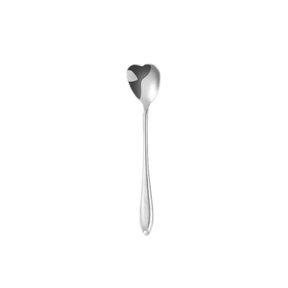 Heart-Shaped Spoon,Stainless Long Handle Heart Shaped Stirring Spoon Dessert and Coffee Multi Functional Serving Spoon