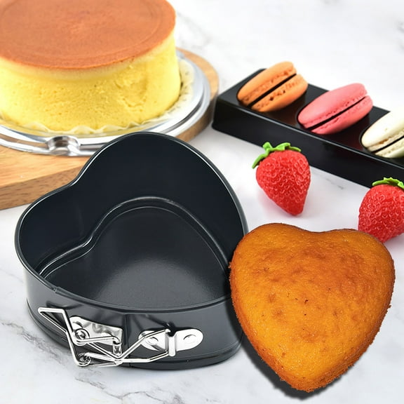 Heart Shaped Springform Cake Mold Pan Toast Mold, Snap Fastener Non Stick Baking Cake Mould Bottom Baking Tray Cake Tray, for Cake Baking Pans