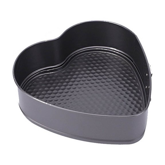 Heart Shaped Springform Cake Pan Nonstick Metal Baking Mold with Removable Bottom for Cheesecake Dessert Easy Clean Silver