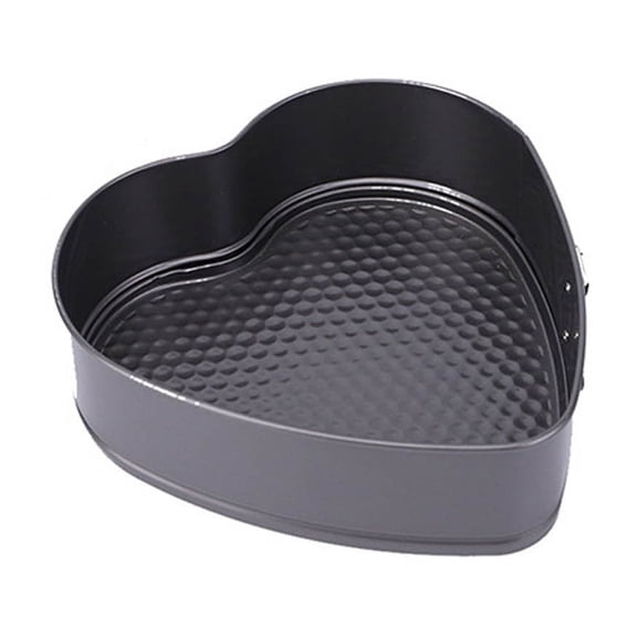 Heart Shaped Springform Cake Pan Nonstick Metal Baking Mold with Removable Bottom for Cheesecake Dessert Easy Clean Silver