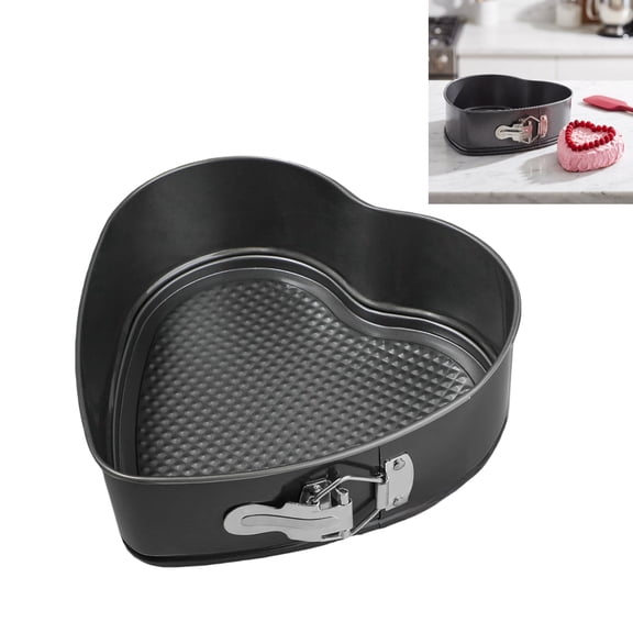Heart Shaped Springform Pan, Large 9 Inches Heart Springform Pan, Not-Stick Heart Shaped Cheesecake Pan, Carbon Steel Cake Pan
