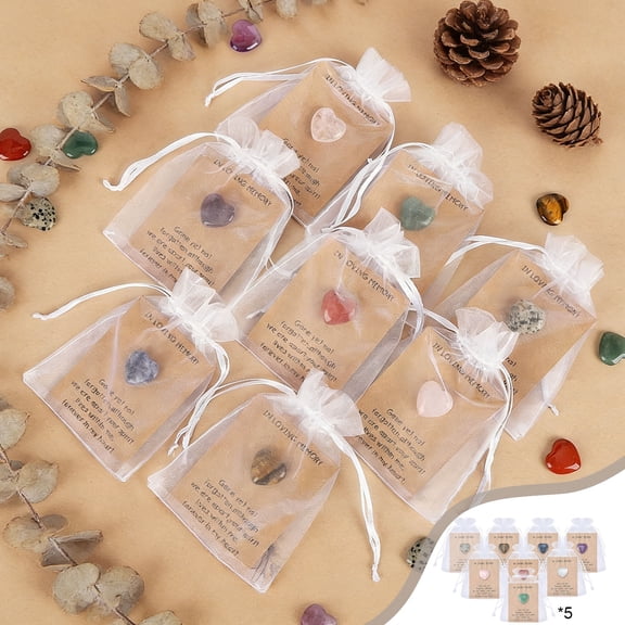 Heart Shaped, Staron Bulk Wholesale Crystal Heart Jewelry with Card, 40PC Multicolor Plastic Keepsake for Birthday Holiday Appreciation Gifts