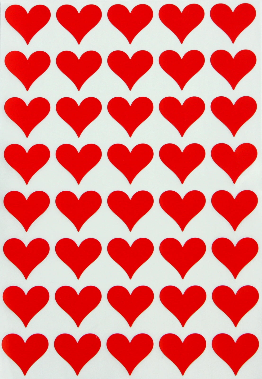 Heart Shaped Stickers, Red Hearts Envelope Seals , One size, Royal Green -  200 pack