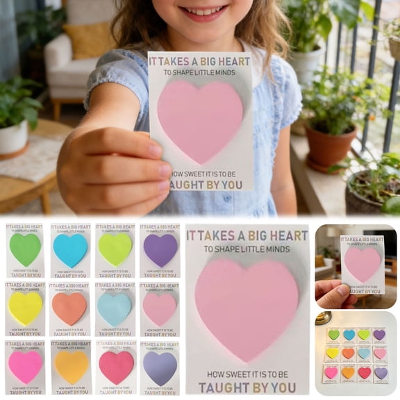 Heart Shaped Sticky Notes, 50 Sheets Removable Memo for Office Home, Pur|ple