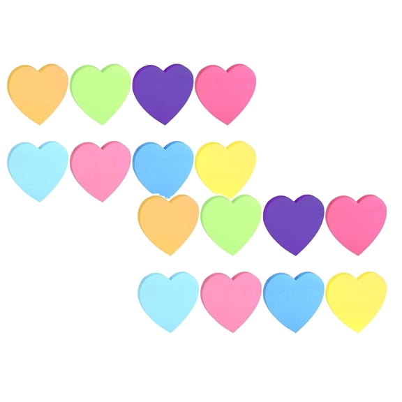 Heart Shaped Sticky Notes, 8 Colors Cute Adhesive Memo Pads, 480 Sheets for Schol Home Office Supplies