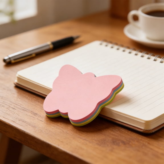 Heart Shaped Sticky Notes Colorful Memo Pads 100 Sheets Cute Adhesive Reminders For Study Office(Multicolor-B)