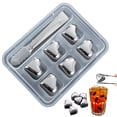 thumbnail image 1 of Heart Shaped Stnless Steel Ice Cubes Set Of 9 - Reusable Chilling Stones For Whiskey Wine Cocktls Cool Without Diluting Drinks Metal Ice Cubes For Bourbon Scotch Bar Accessories, 1 of 5