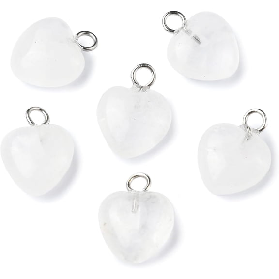Heart Shaped Stone Pendants Natural Gemstone Charms Love Pendants for Valentine's Day Gifts