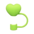thumbnail image 1 of Heart Shaped Straw Topper for 30-40oz Tumbler Cups - Soft Rubber 10mm Straw Cover Caps with Cute Funny Design, Reusable Drinking Accessories - Light Green, 1 of 3