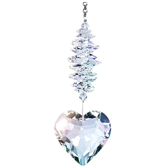 Heart Shaped Suncatcher, Rainbow K9 Crystal For Women Moms Kids Gifts, Crystal Ornament With Clear Faceted Ball Prism Pendant, Window Home Decoration