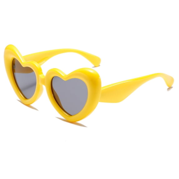 Heart Shaped Sunglasses: Thick Frame Fashion Sunglasses for Sun Blocking, PC Frame, Stylish Heart-Shaped Design