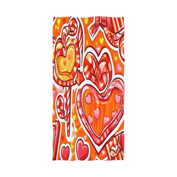 Heart Shaped Sweet Treats 64''x32'' Bath Towels Lightweight Quick-Dry Breathable Soft for Gym Travel Swim