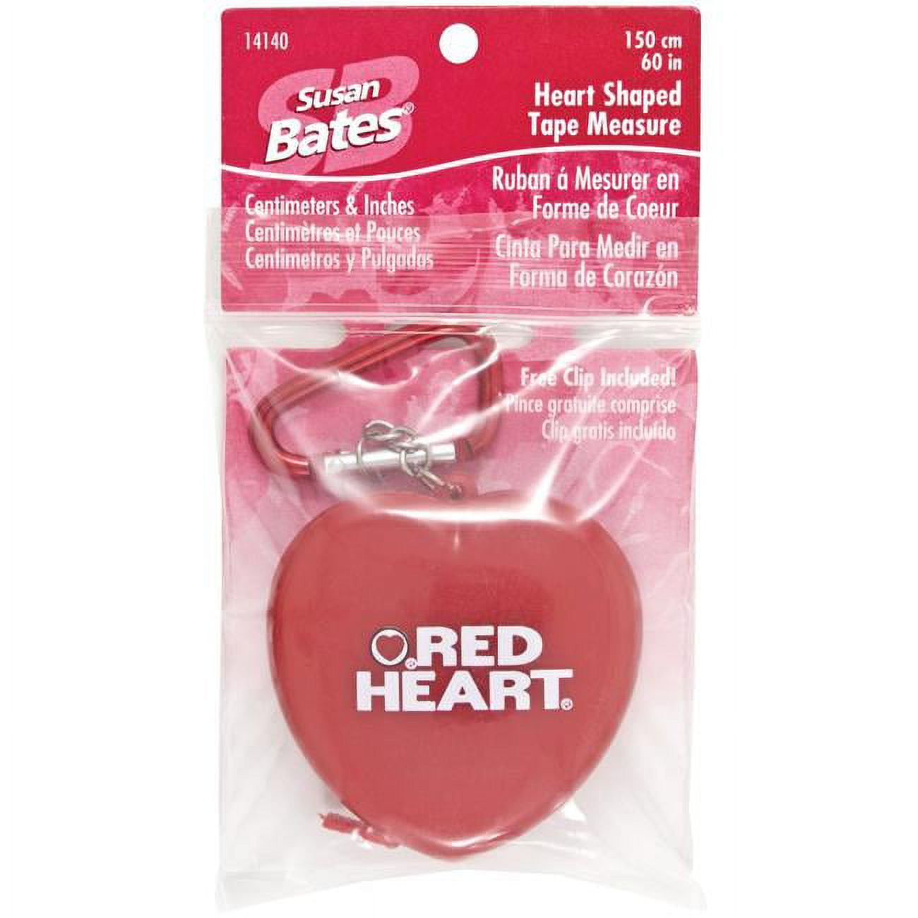 Heart Shaped Tape Measure-60", Pk 3, Susan Bates