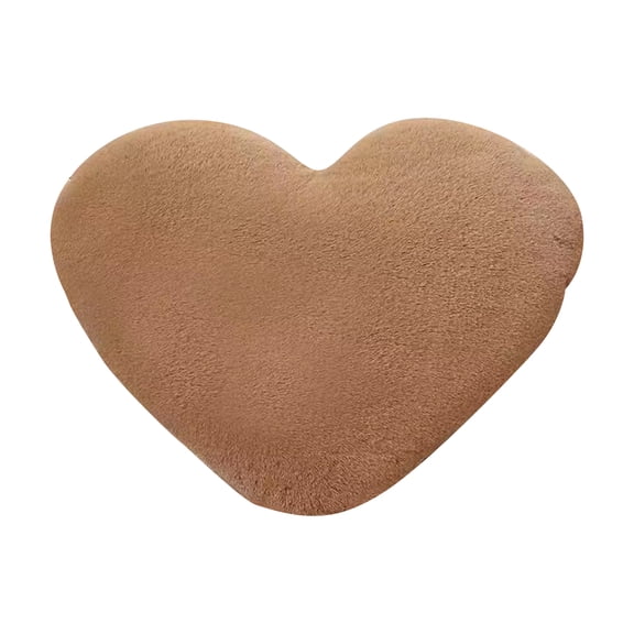 Heart Shaped Throw Pillow 12 Inch Soft Love Cushion with Filling Decorative Sofa Aesthetic Ornament for Valentine Anniversary Light Brown