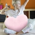 thumbnail image 1 of Heart Shaped Throw Pillow - Plush Pink Decorative Cushion for Kids Room, Valentine's Day & Christmas Gift, Machine Washable (16 Inch), 1 of 8