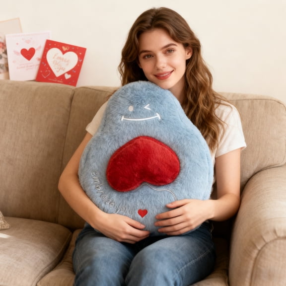 Heart Shaped Throw Pillows for Couch,Valentine's Day Gifts,Home Decor Accent Pillows,Soft Polyester Decorative Cushions for Sofa,Bedroom,Living Room,Wedding Anniversary Romantic Decoration