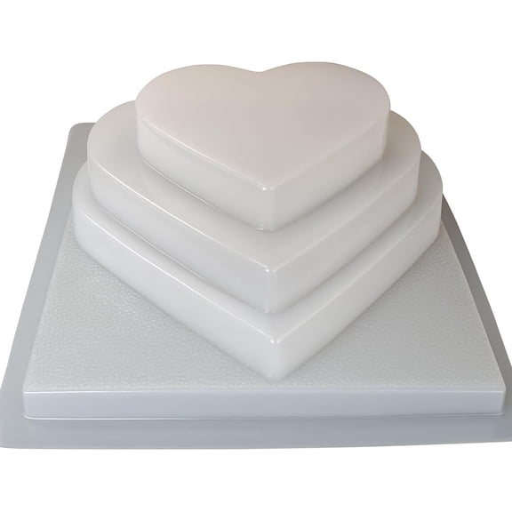 Heart-Shaped Tiered Jello Mold  3-Layer Romantic Gelatin Mold  2.2 Liter Capacity  Large Plastic Mold for Valentines Day, Weddings, Parties