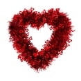 thumbnail image 1 of Heart Shaped Tinsel Wreath for Wall Door Decoration with Heart Accents for Indoor Outdoor Home Decor Holiday Events, 1 of 5