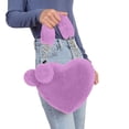thumbnail image 1 of Heart Shaped Tote Bag Featuring Detachable Chain Strap For Casual Crossbody And Shoulder Carry Cute Fuzzy Soft Purse, 1 of 6