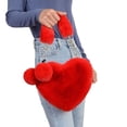 thumbnail image 1 of Heart Shaped Tote Bag Featuring Detachable Chain Strap For Casual Crossbody And Shoulder Carry Cute Fuzzy Soft Purse, 1 of 7