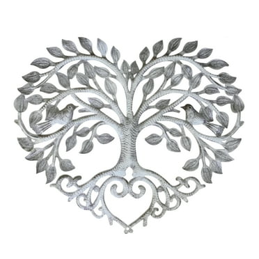 Heart-Shaped Tree of Life Metal Wall Art for Home & Garden Decor