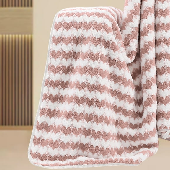 Heart-Shaped Valentine’s Day Couple Towels – Soft Absorbent Fleece Bath Towels, Thickened Five-Color Optional Towels, Romantic Holiday Gift for Lovers Couples, 29.5*13.7in, Pink