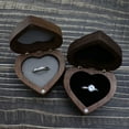 thumbnail image 1 of Heart Shaped Walnut Wood Ring Box Jewelry Chest Organizer Earrings Wooden Presentation Box Case for Proposal Engagement Wedding Ceremony Birthday Gift(Black Single Slot+Gray Single Slot), 1 of 5