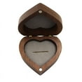 thumbnail image 1 of Heart Shaped Walnut Wood Ring Box Jewelry Chest Organizer Earrings Wooden Presentation Box Case for Proposal Engagement Wedding Ceremony Birthday Gift(Gray Single Slot), 1 of 4