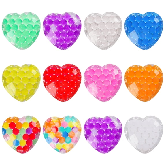 Heart Shaped Water Bead Squishy Fidget Toys for Adults Valentine Sensory Gadget Soft Tactile Office Desk Accessory Rebound Pressure Relief Tool 1 Pack