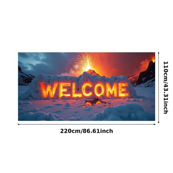 Heart Shaped Welcome Banner with Steampunk Elements Party Backdrop Background Decorations for Gatherings Openings Celebrations Events