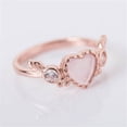 thumbnail image 1 of Heart Shaped Wings Ring Zircon Inlay Rose Gold Silver Base Metal Unisex Design and Gift for Women Heart Jewelry Fashion Ring Statement Ring, 1 of 5