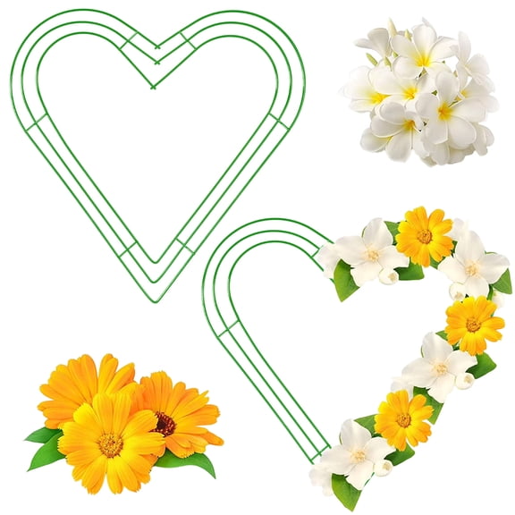 Heart Shaped Wire Wreath Frame – Heart Metal Wreath Form with Ring Design for Valentines Day Wreath, DIY Crafts, and Home Decor – Dark Green Wire Frame for Valentine Holiday & Weddings,7.9 IN,Green